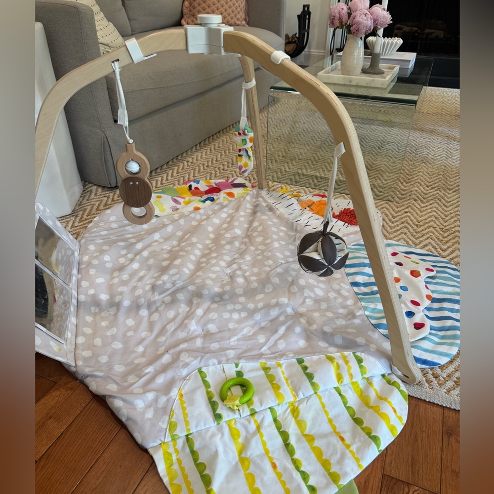 LOVEVERY Baby Play Gym with Wooden Frame